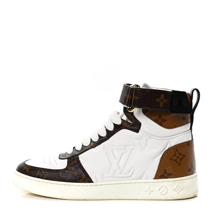 Louis Vuitton Calfskin Monogram Rivoli High Top Sneakers 36.5 White 1 of 4