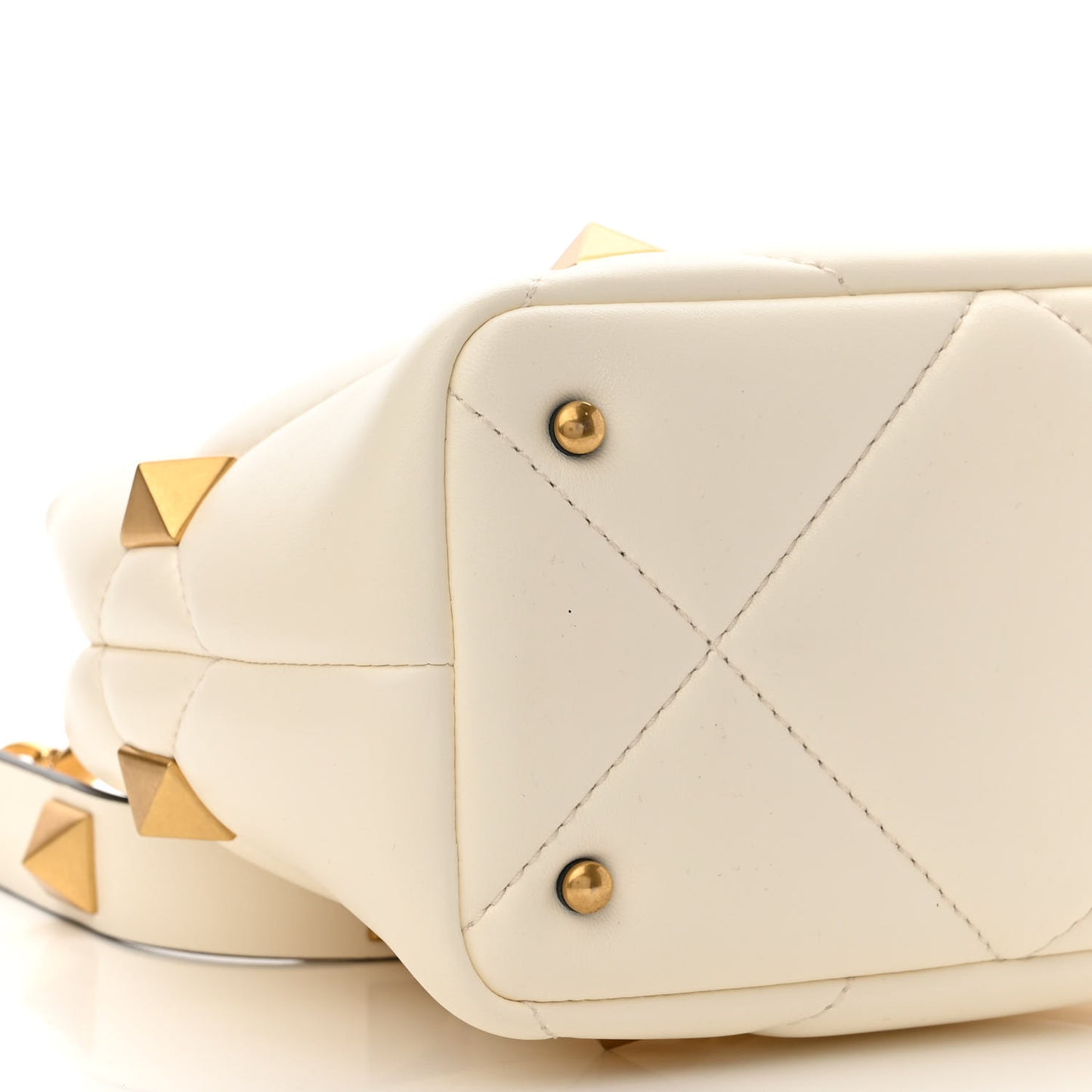 Nappa Small Roman Stud The Handle Bag Ivory