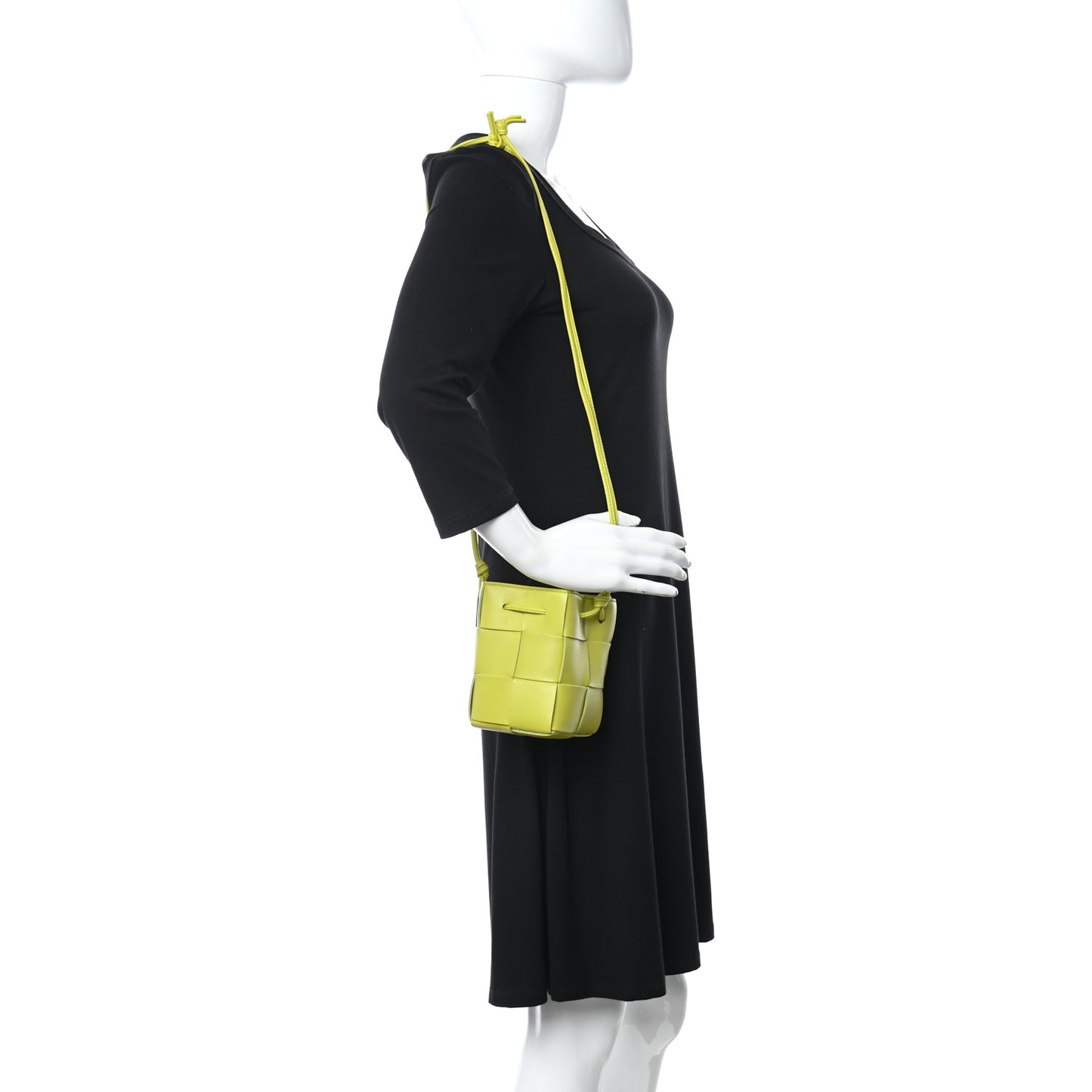 Nappa Maxi Intrecciato Mini Cassette Bucket Bag Kiwi