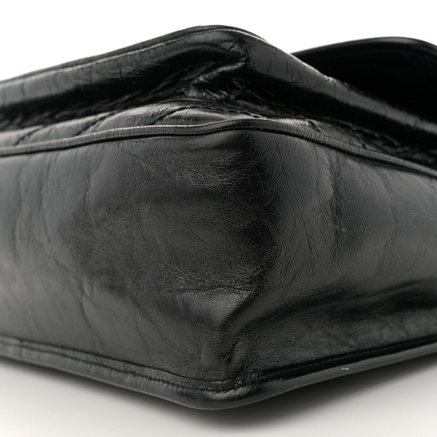 Saint Laurent Crinkled Calfskin Matelasse Monogram Large Niki Chain Satchel Black 9 of 10