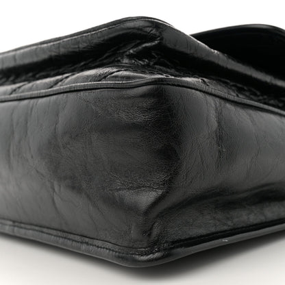 Saint Laurent Crinkled Calfskin Matelasse Monogram Large Niki Chain Satchel Black 9 of 10