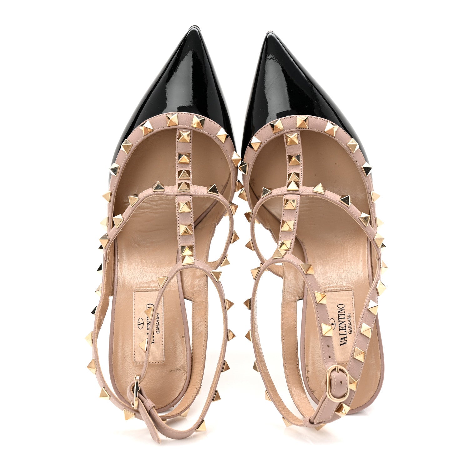 Valentino Garavani Patent Nappa Rockstud Ankle Strap 100mm Pumps 39.5 Black Poudre 2 of 9