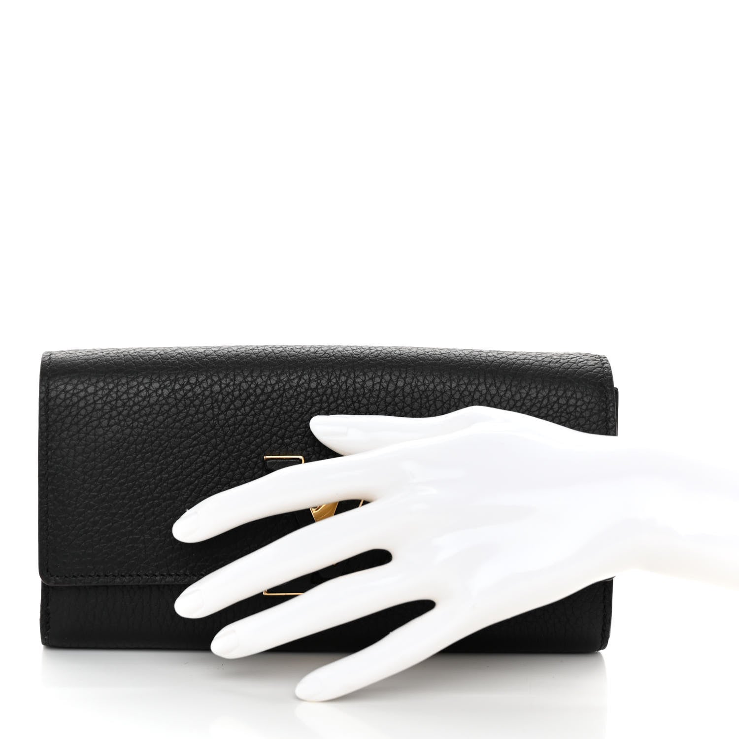 Louis Vuitton LOUIS VUITTON Taurillon Capucines Wallet Black 2 of 8