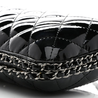 Chanel Patent Quilted Chain Around Clutch Black 10 of 11