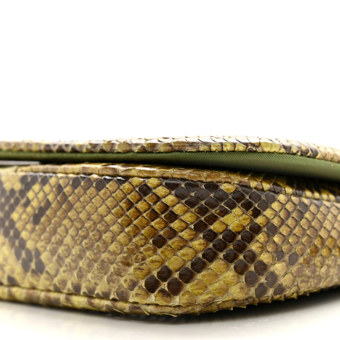 CHRISTIAN DIOR Snakeskin Malice Shoulder Bag Green