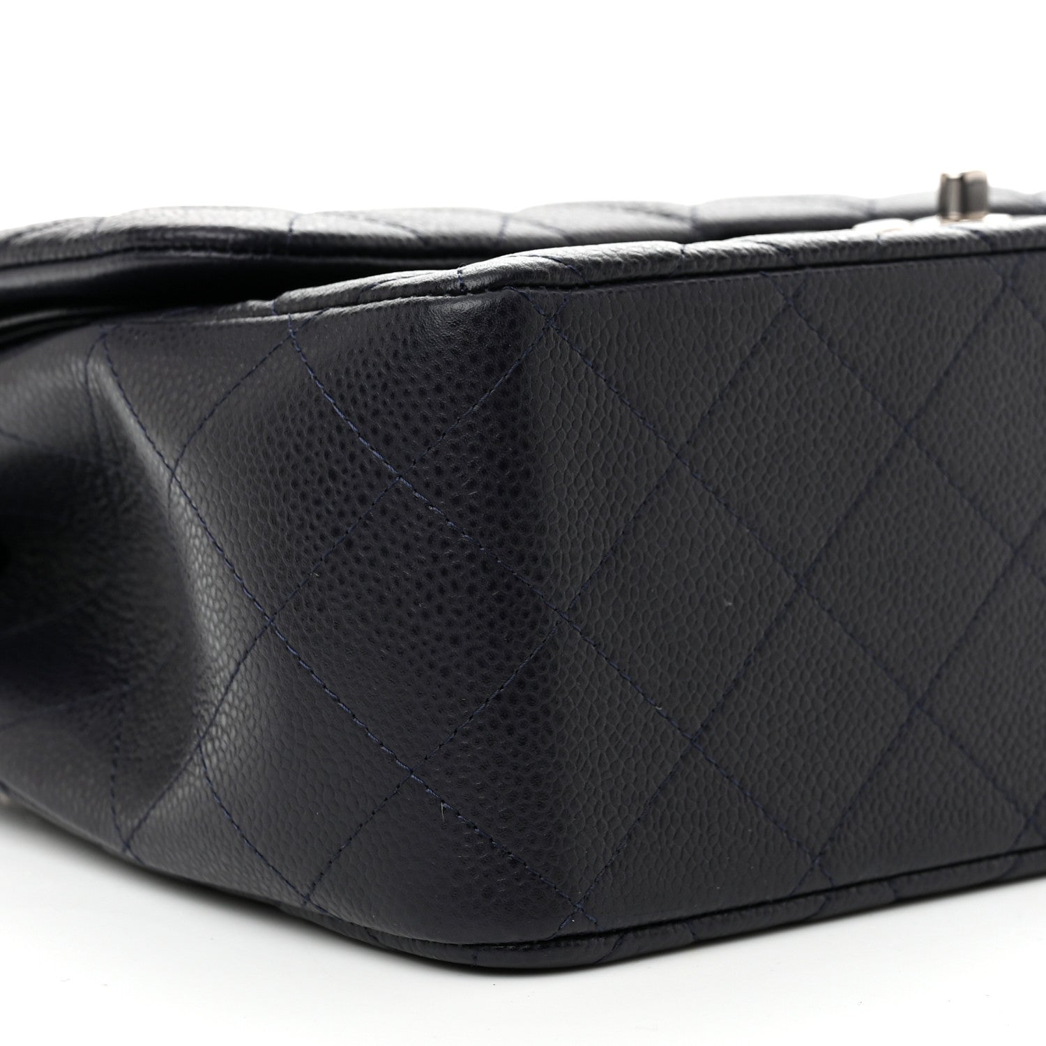 Chanel Caviar Quilted Jumbo Double Flap Navy Blue 10 of 12