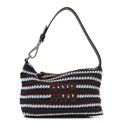 Miu Miu Fabric Crochet Mini Spirit Bag Cacao Celeste 1 of 9