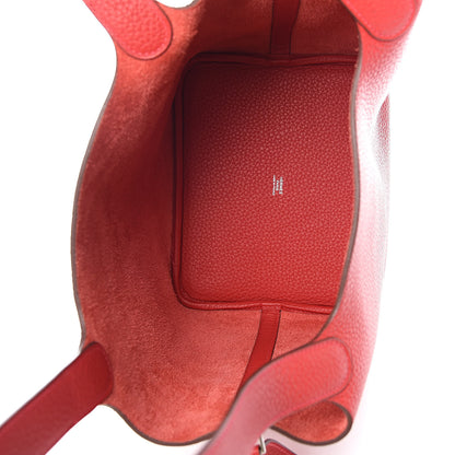 Hermes Taurillon Clemence Picotin Lock 22 MM Rouge Casaque 5 of 12