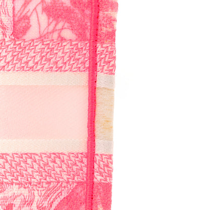 Christian Dior Transparent Canvas Embroidered Small Toile De Jouy Reverse Book Tote Fluorescent Pink 12 of 12