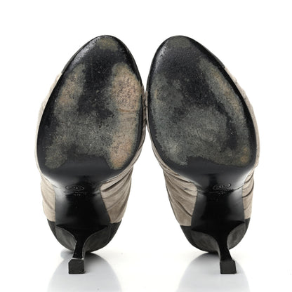 Chanel Suede Cap Toe Camellia Short Boots 40 Grey 6 of 9