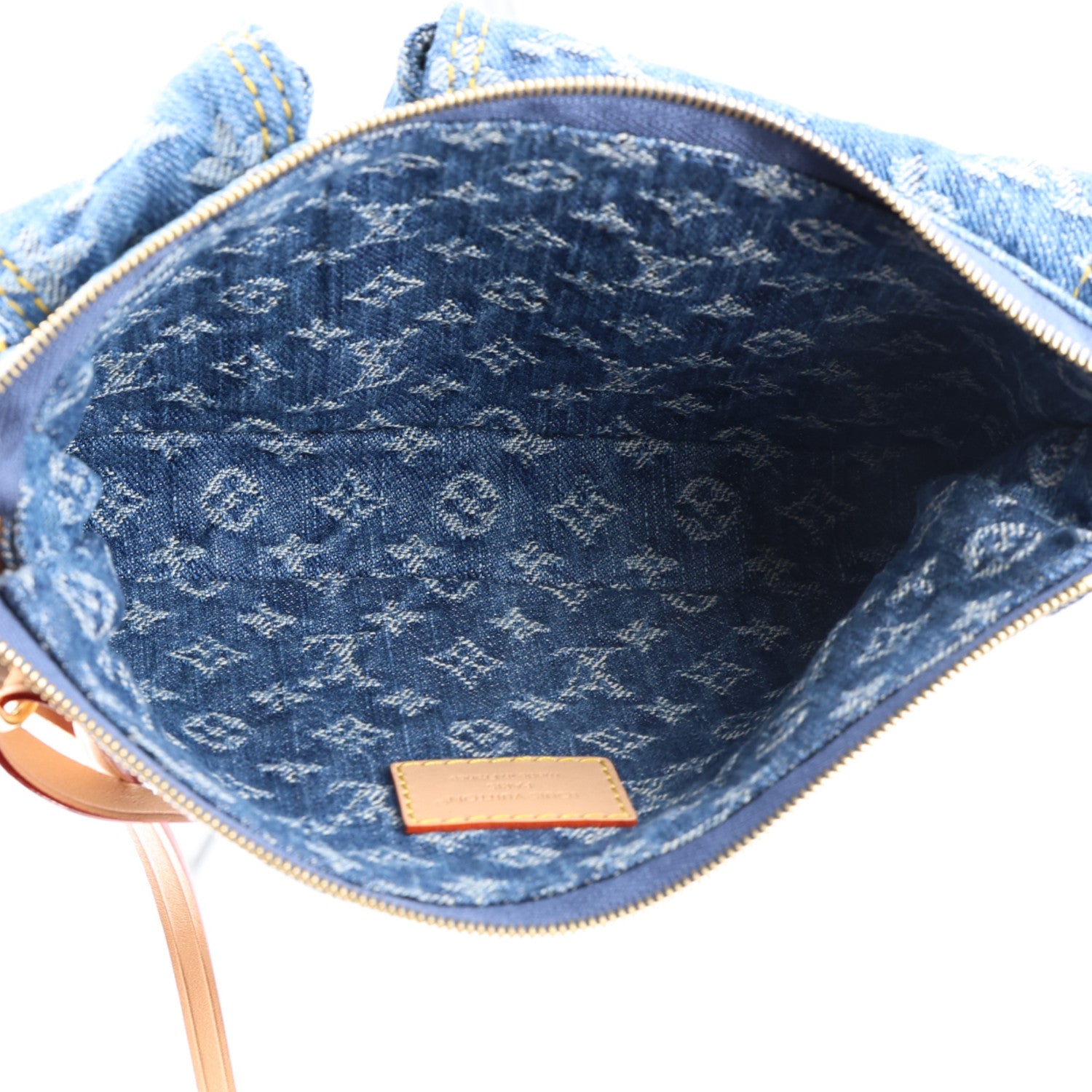 Louis Vuitton Monogram Pochette Accessories Cargo  Blue Denim 4 of 9