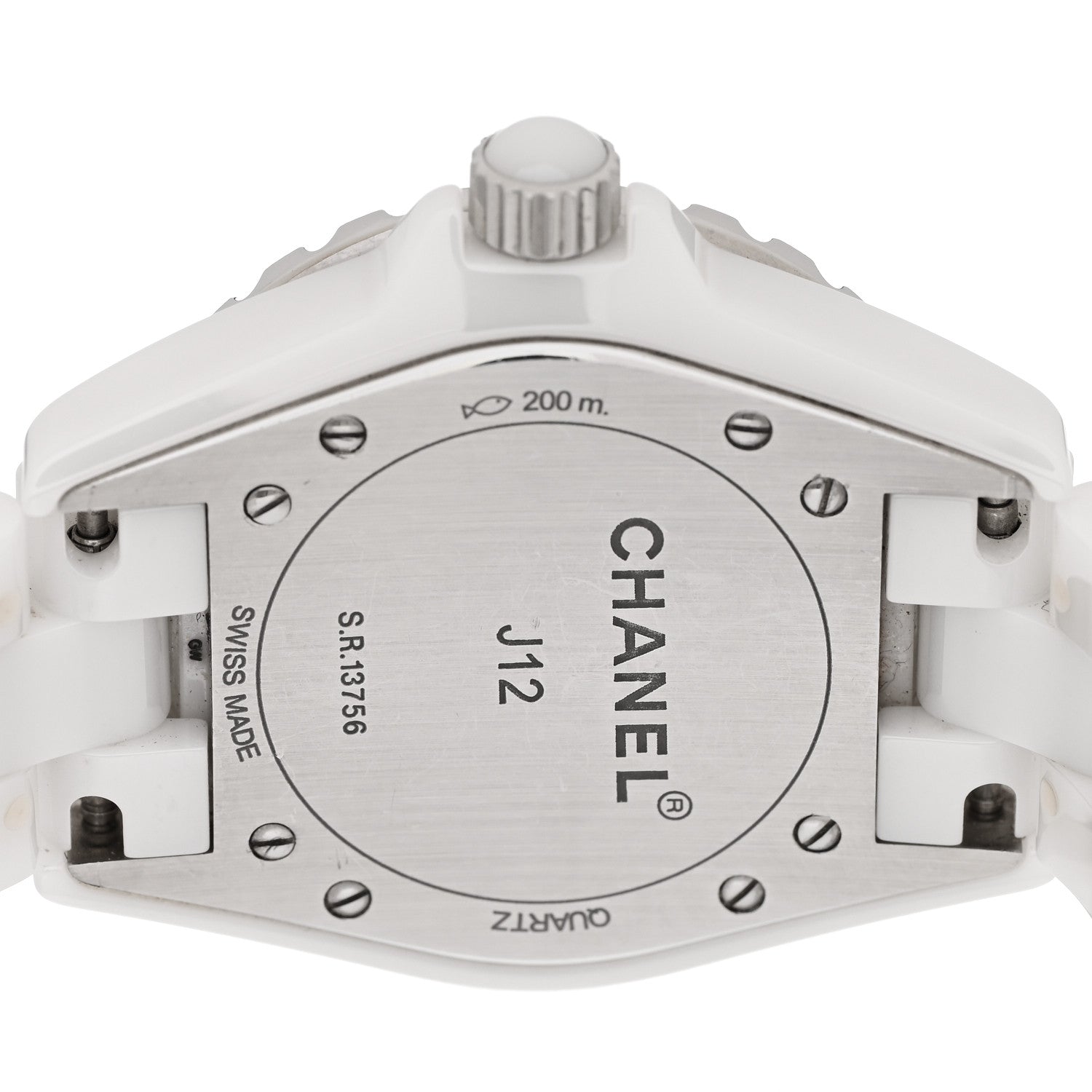 Chanel Stainless Steel Ceramic Diamond Pave Bezel 33mm J12 Quartz Watch White 4 of 5