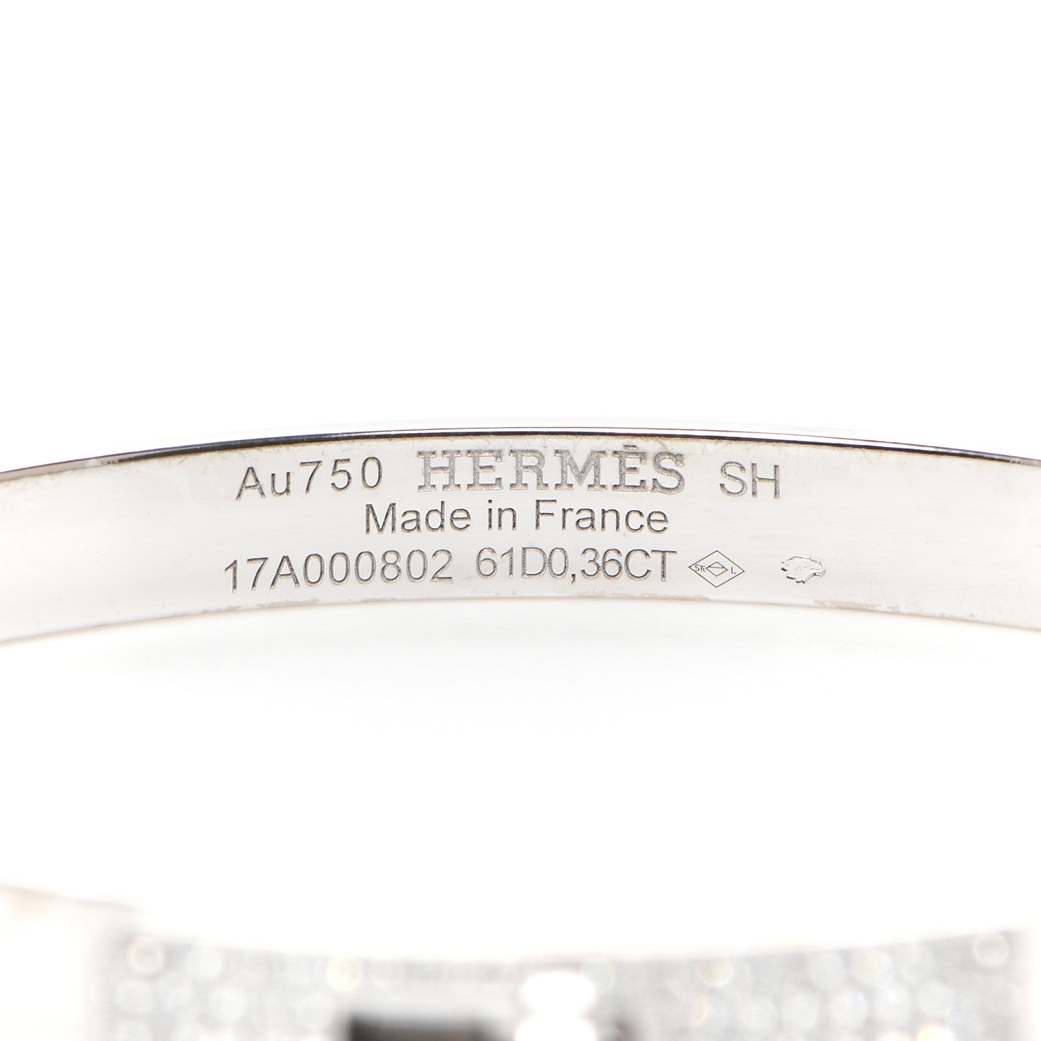Hermes 18K White Gold Diamond PM Kelly Pave Bracelet SH 5 of 6