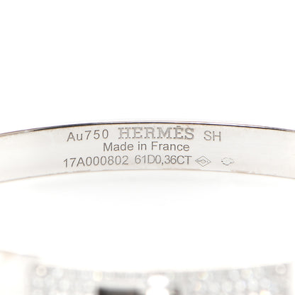 Hermes 18K White Gold Diamond PM Kelly Pave Bracelet SH 5 of 6