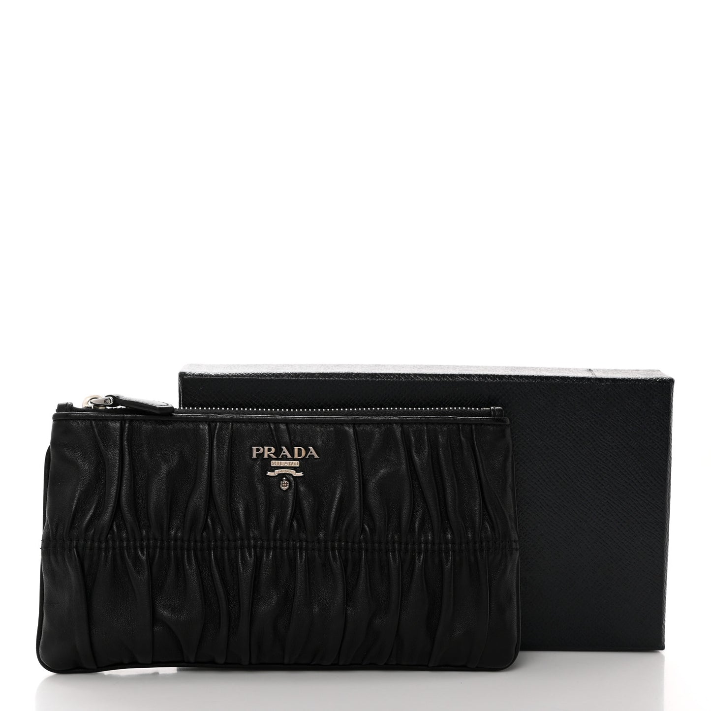 Nappa Gaufre Small Zip Pouch Nero Black