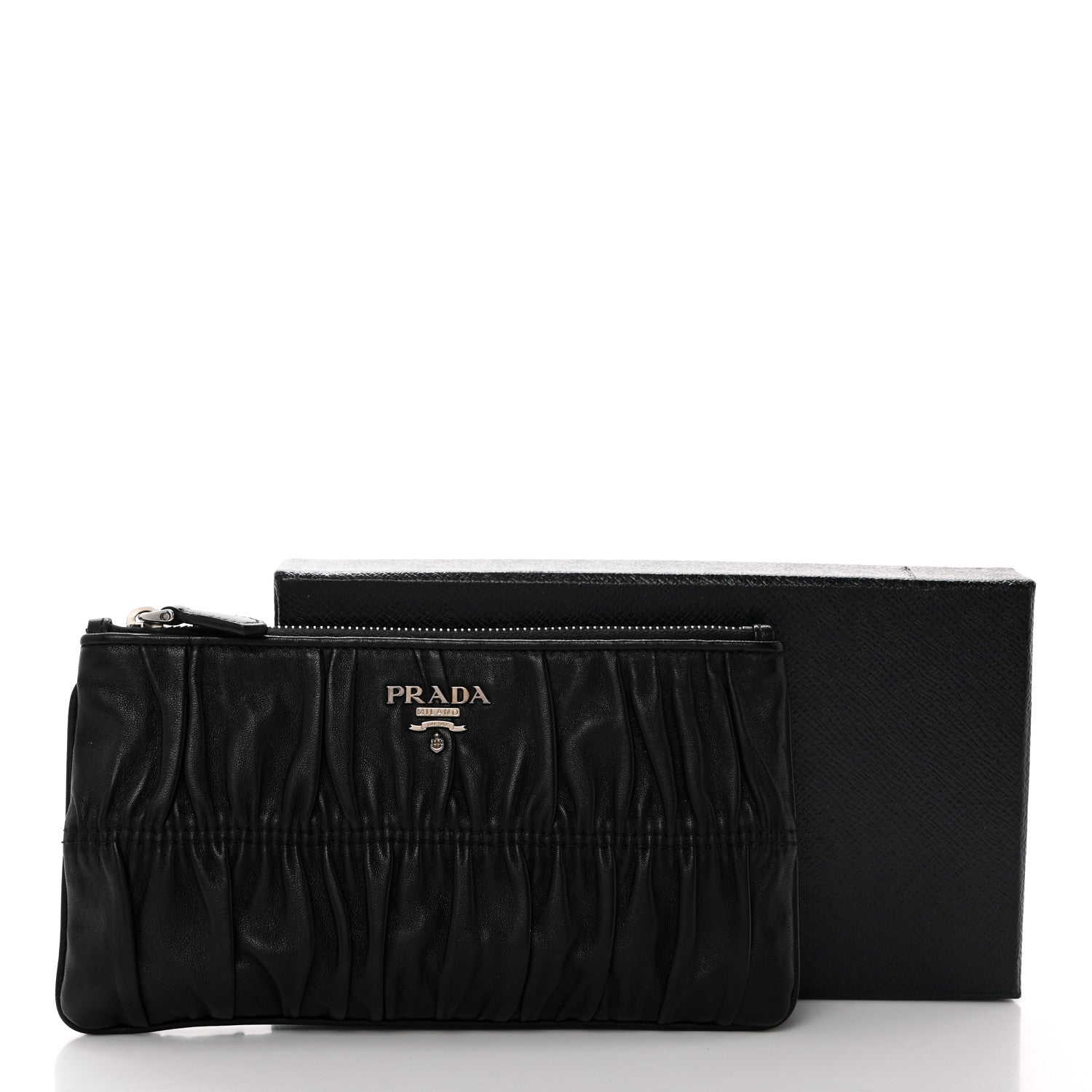 Prada Nappa Gaufre Small Zip Pouch Nero Black 9 of 9