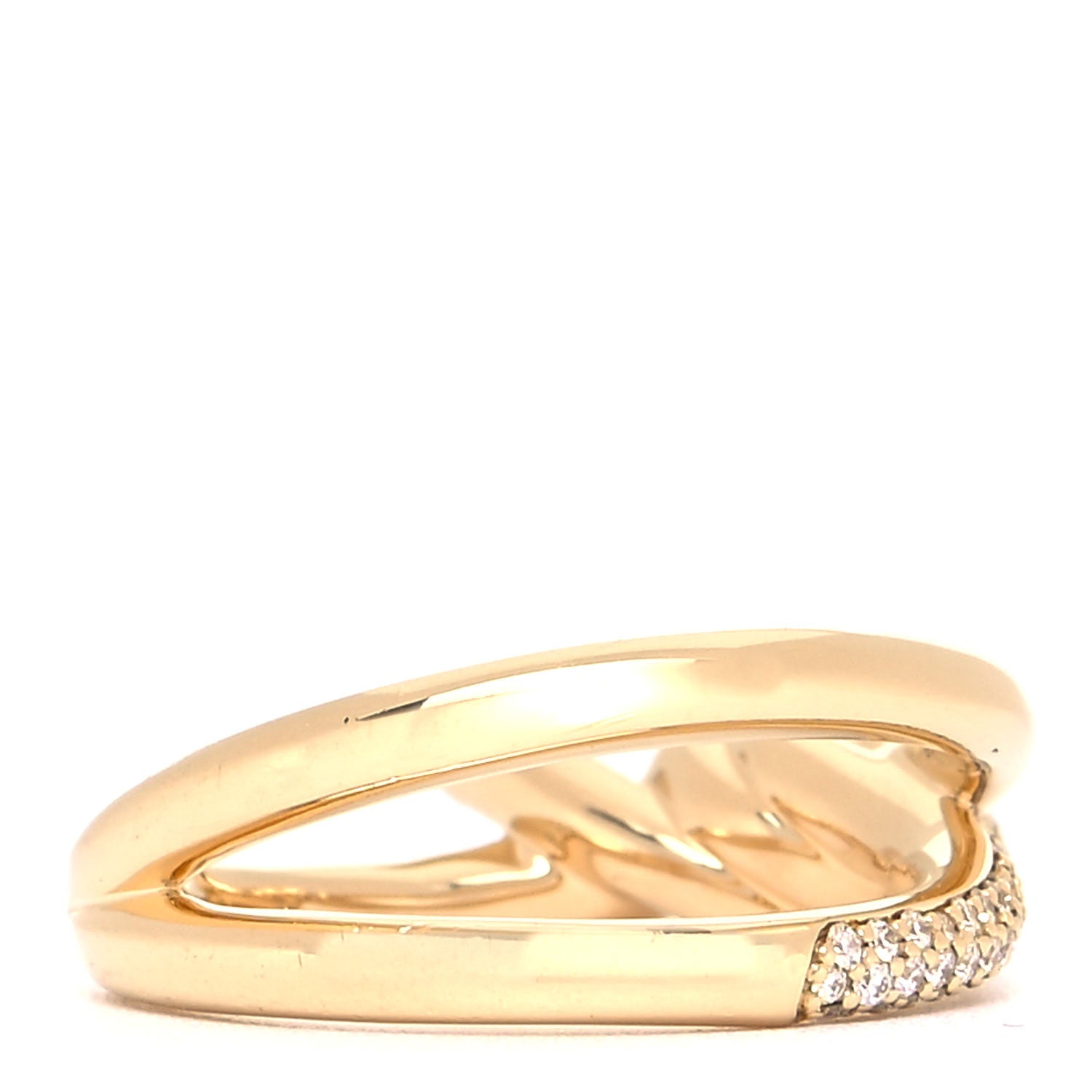 Tiffany 18K Yellow Gold Diamond Knot Double Row Ring 51 5.75 3 of 5