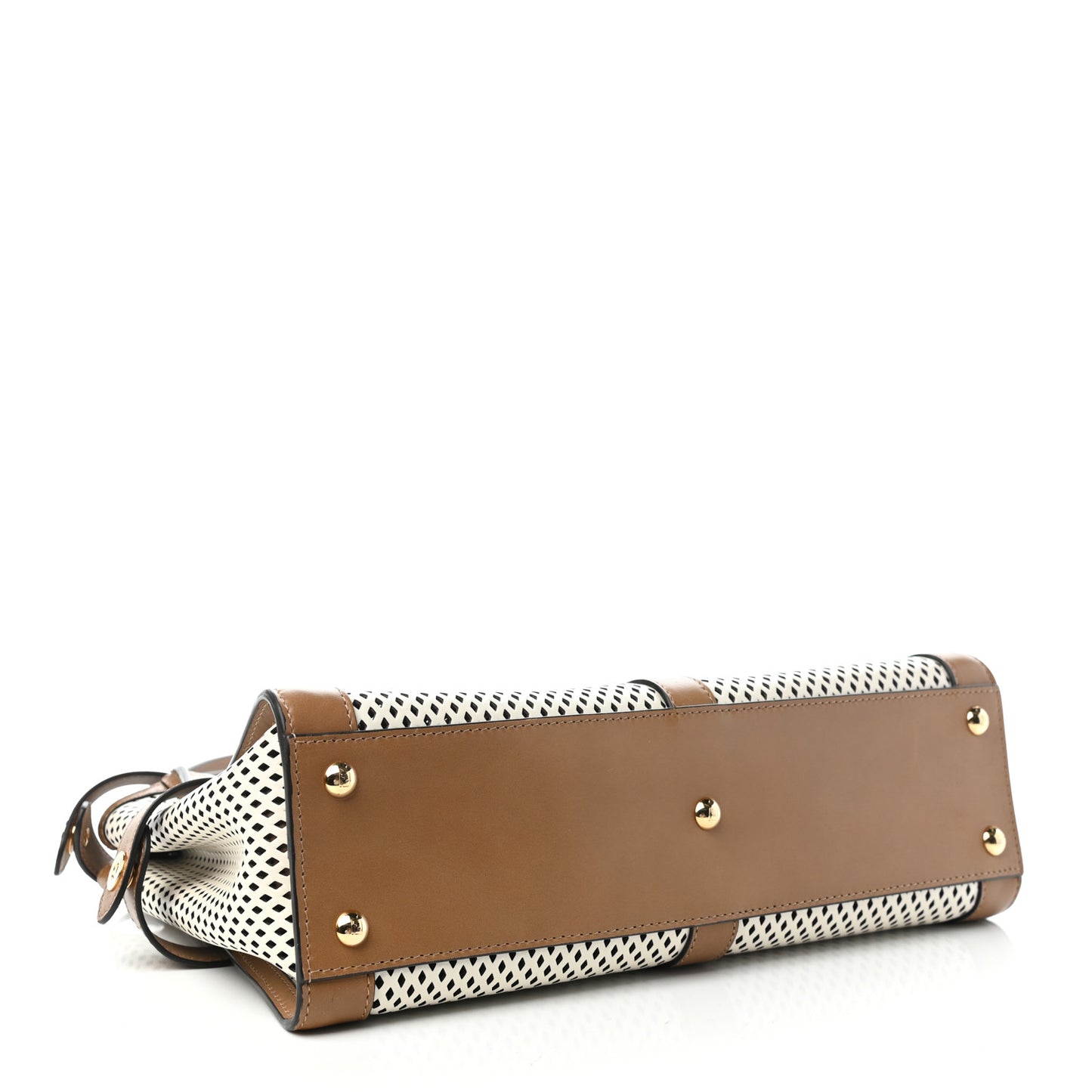 Calfskin Lambskin Perforated Medium Peekaboo Iconic Satchel White