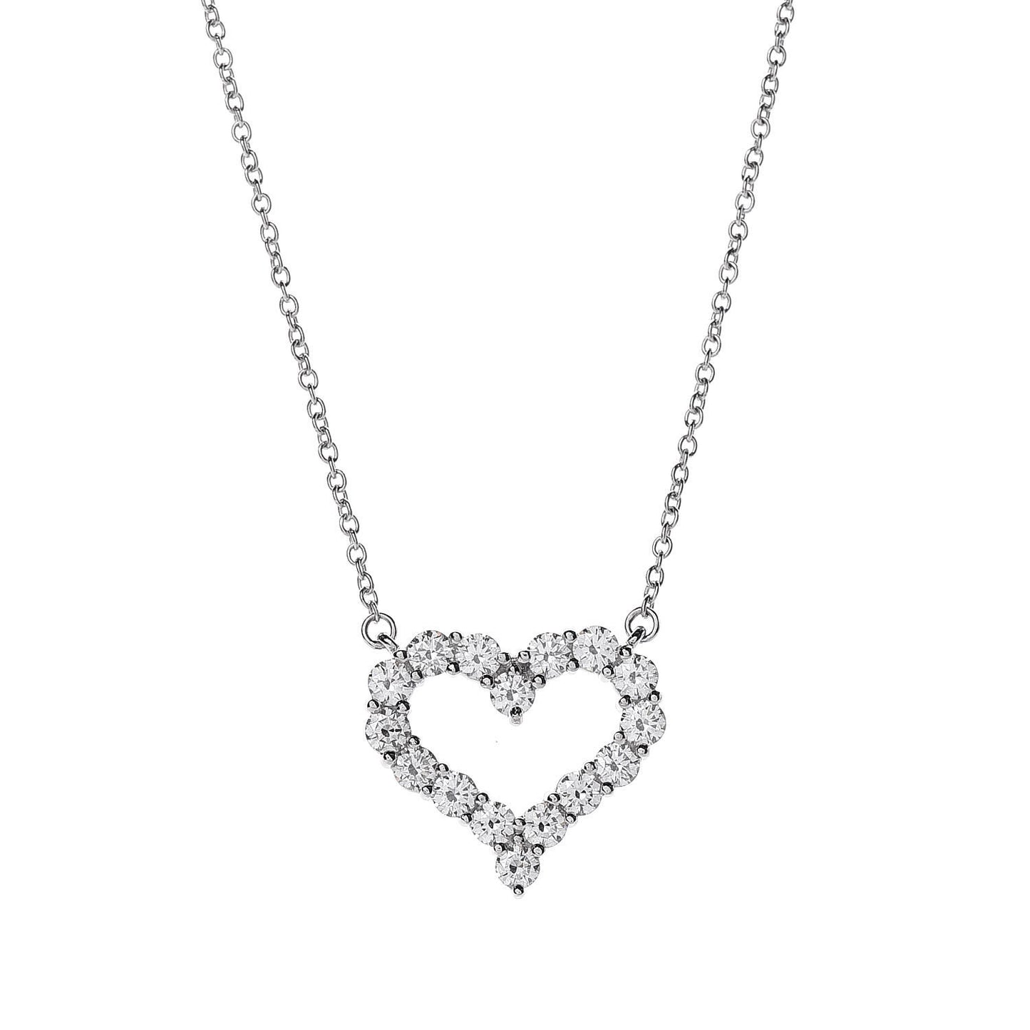 Platinum Diamond .72ct Heart Pendant Necklace