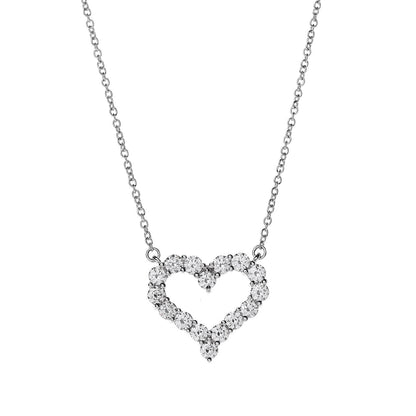 Tiffany Platinum Diamond .72ct Heart Pendant Necklace 4 of 7