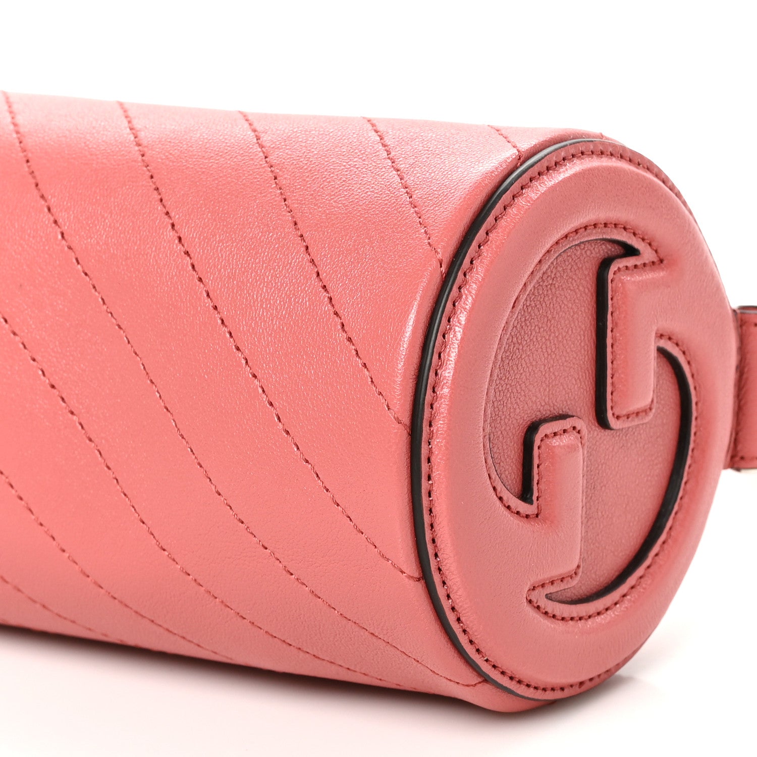 Gucci Sakai Be Green Calfskin Diagonal Stitched Mini Blondie Barrel Shoulder Bag Pink 10 of 10