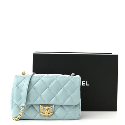 Chanel Lambskin Quilted Mini Flap Light Blue 11 of 11