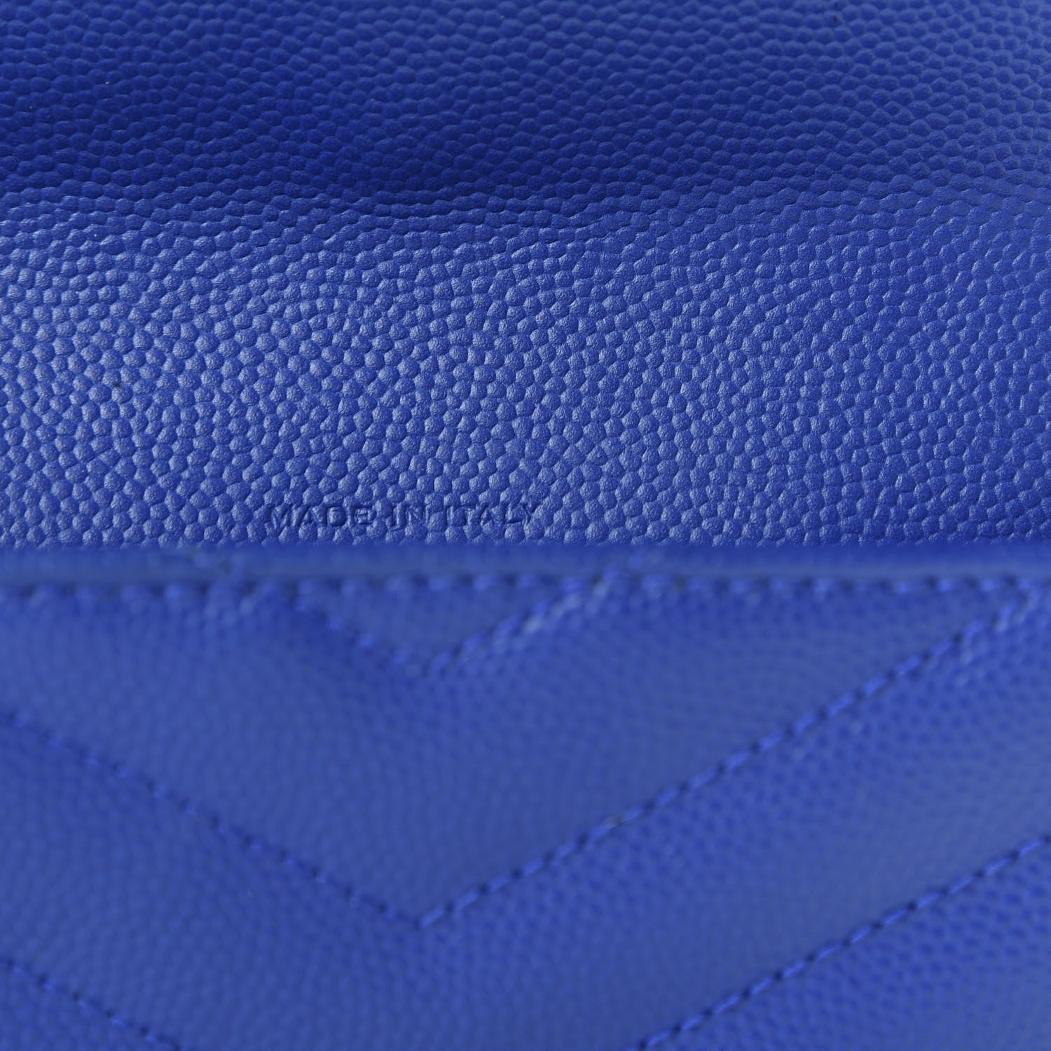 Saint Laurent Grain De Poudre Matelasse Chevron Small Monogram Envelope Wallet Royal Blue 7 of 8