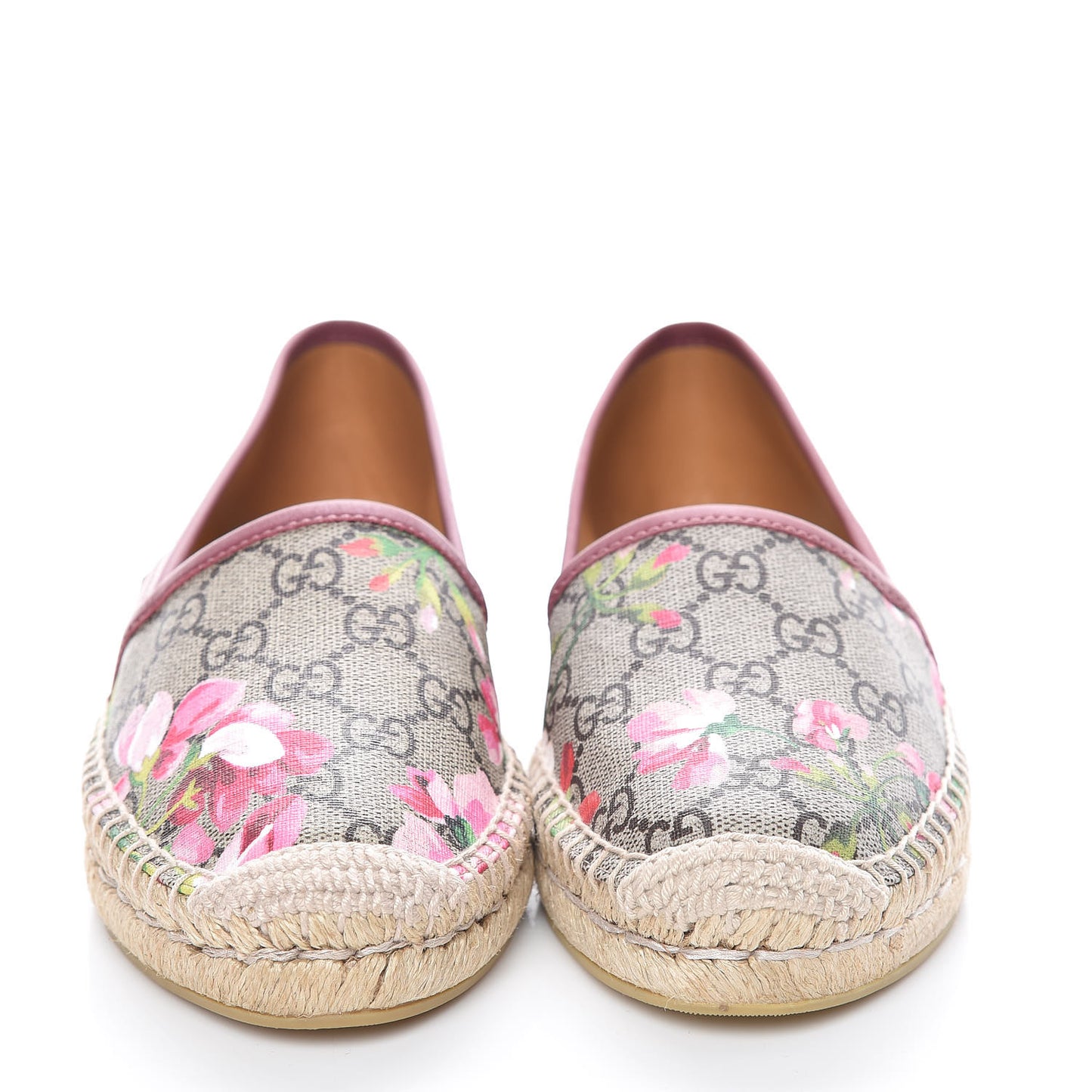 GG Supreme Monogram Blooms Espadrilles 36 Beige Multicolor Dry Rose