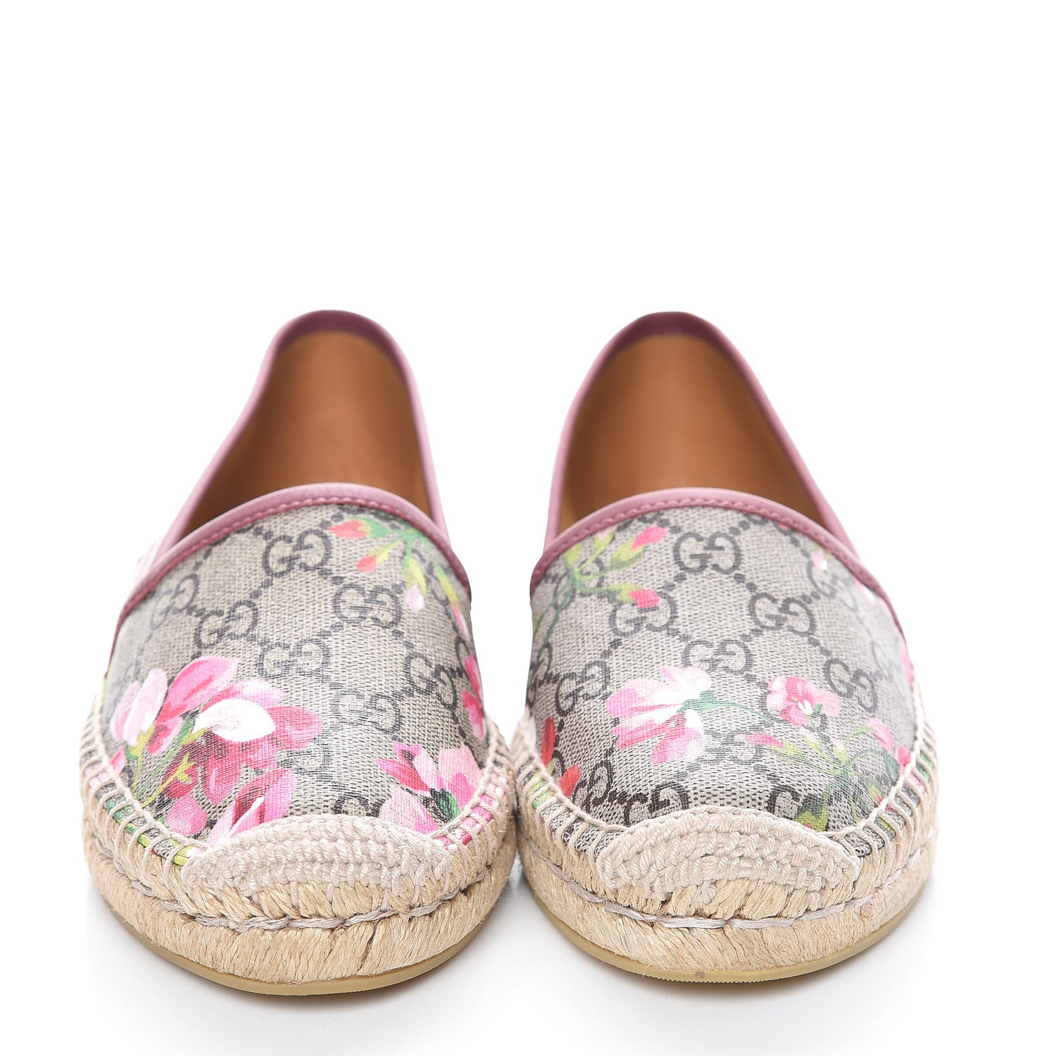 Gucci GG Supreme Monogram Blooms Espadrilles 36 Beige Multicolor Dry Rose 2 of 9