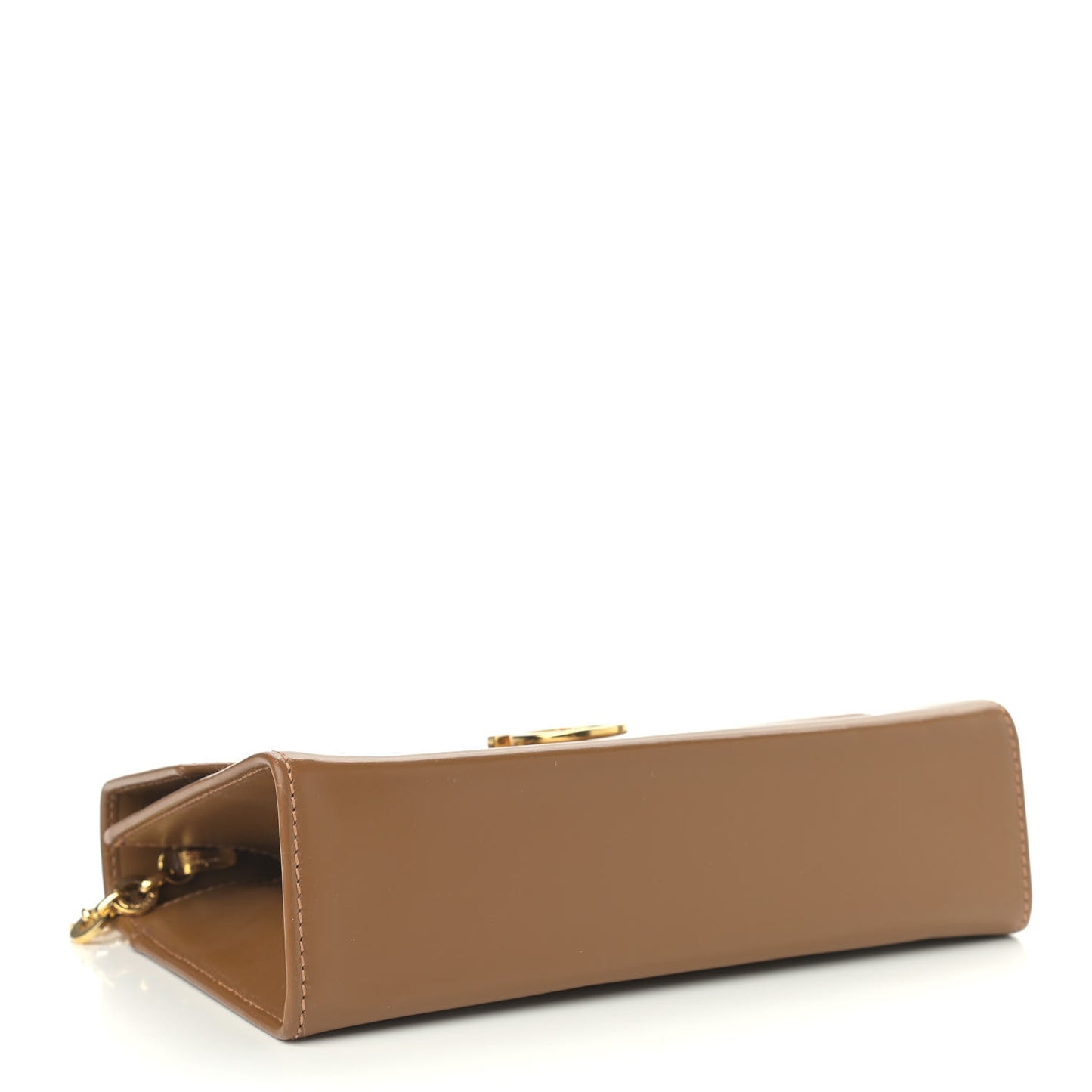 Calfskin Gancini Chain Crossbody Brown