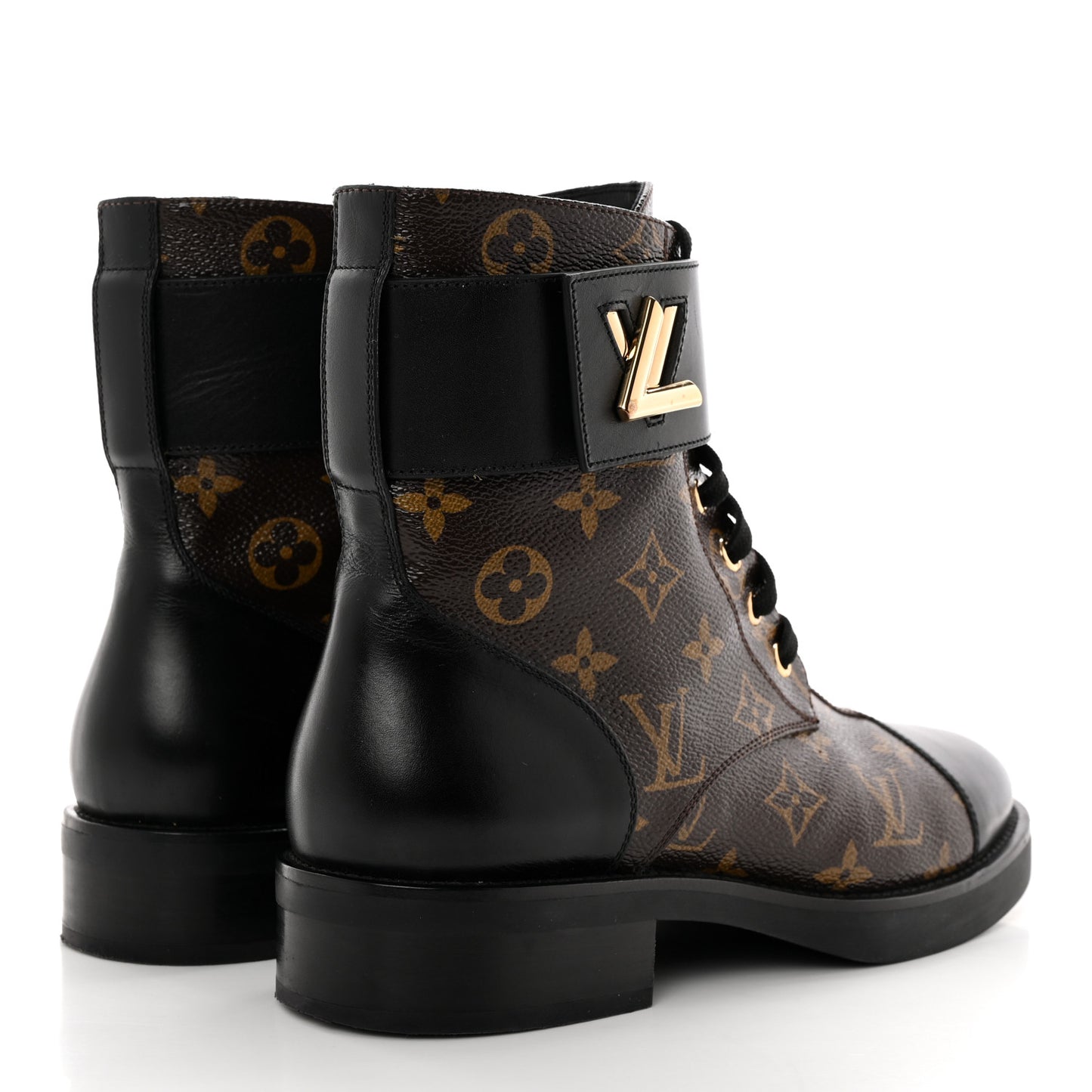 Calfskin Monogram Wonderland Flat Ranger Boots 38.5 Black