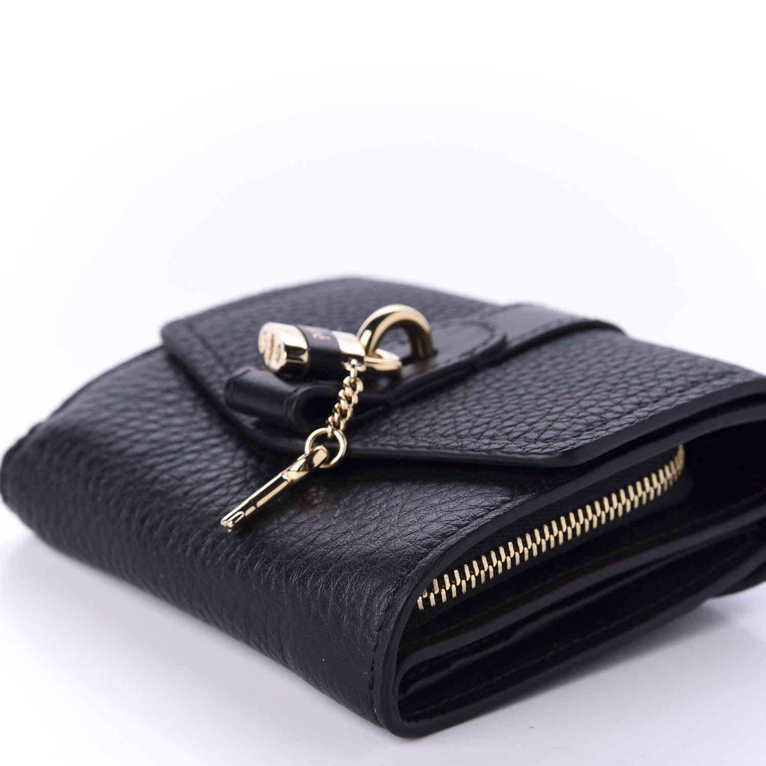 Chloe Grained Calfskin Small Aby Tri-Fold Wallet Black 7 of 8
