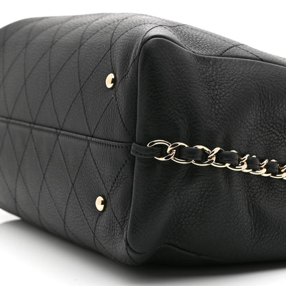 Chanel Bullskin Stitched Medium Shopping Bag Black 10 of 10