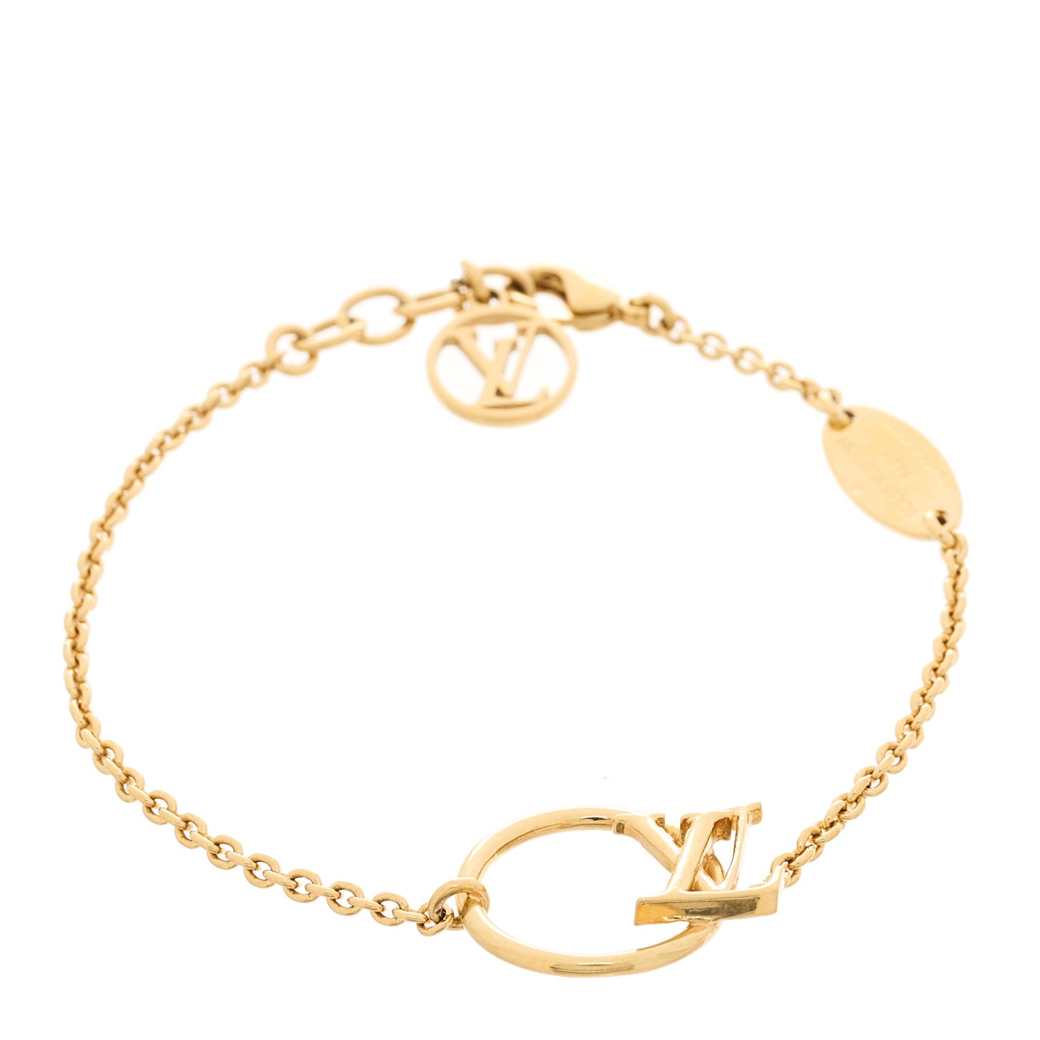 Louis Vuitton LOUIS VUITTON Metal LV Eclipse Bracelet Gold 1 of 6