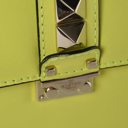 Valentino Garavani Vitello Large Glam Lock Rockstud Flap Yellow Fluo 17 of 17