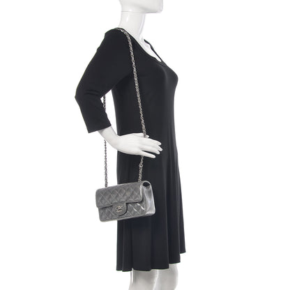 Chanel Metallic Calfskin Quilted Pixel Effect Mini Rectangular Flap Dark Silver 2 of 11