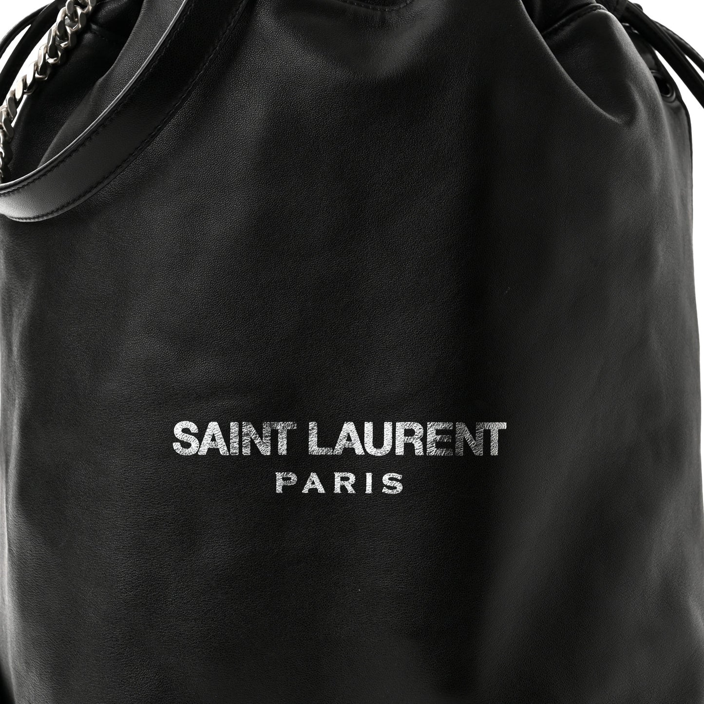 Lambskin Teddy Drawstring Bag Black