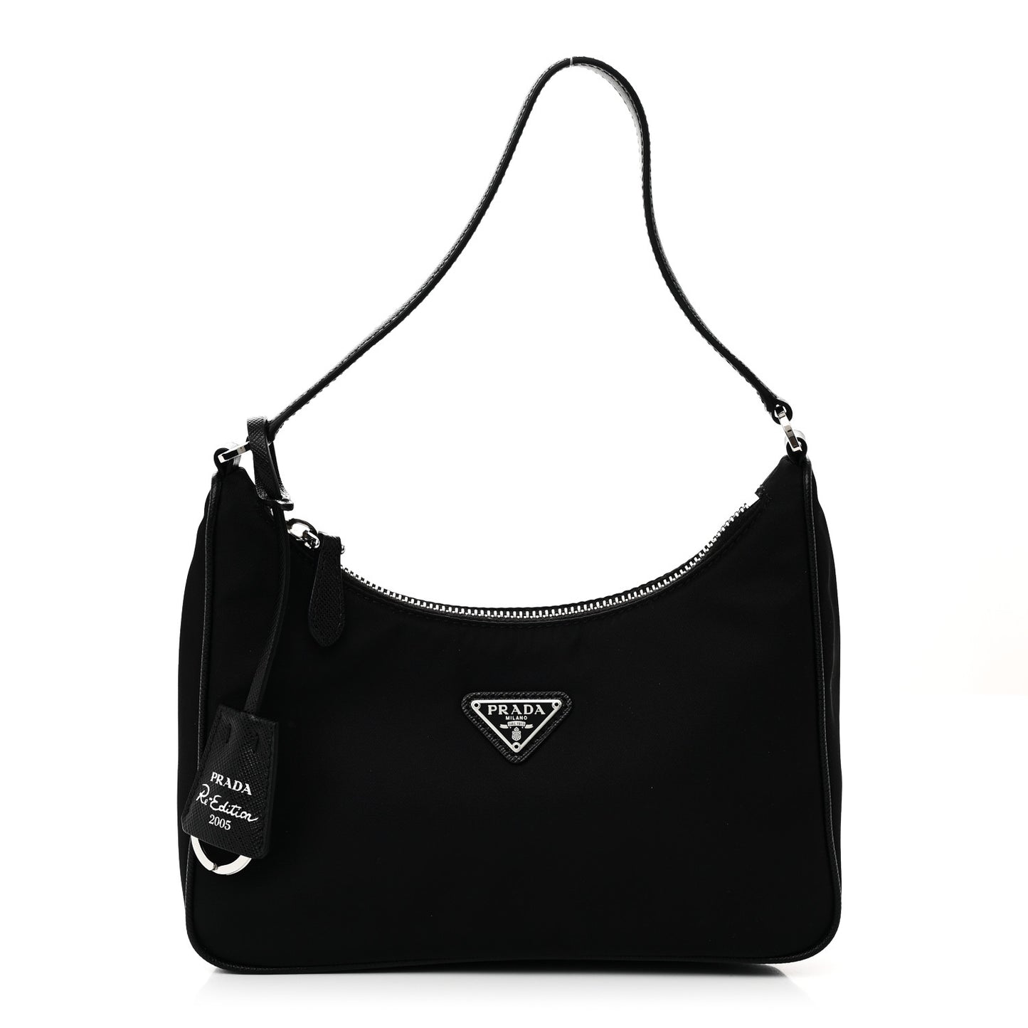 Tessuto Nylon Saffiano Mini Re-Edition 2005 Bag Black