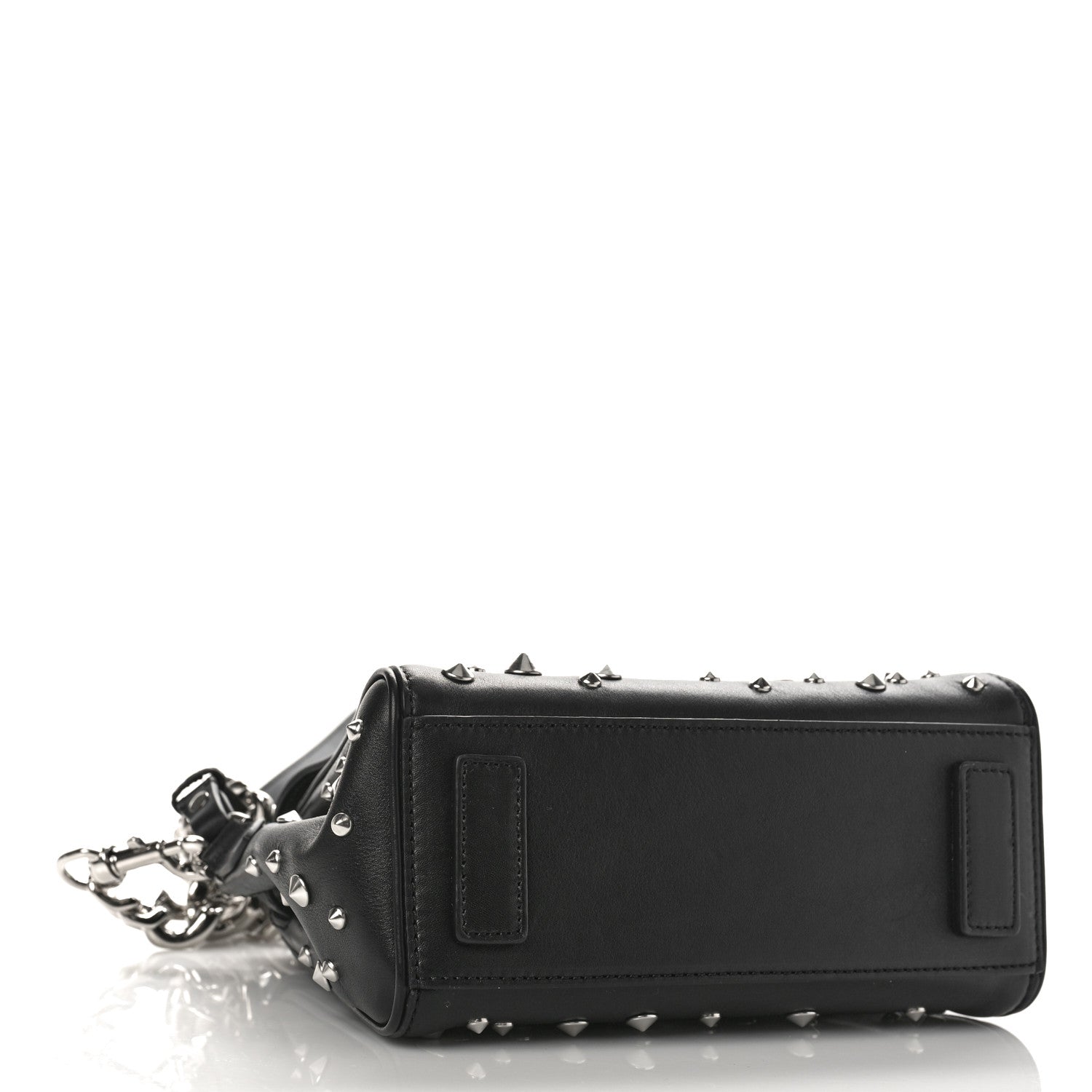Versace Grained Calfskin Spiked Small La Medusa Top Handle Bag Black 4 of 8