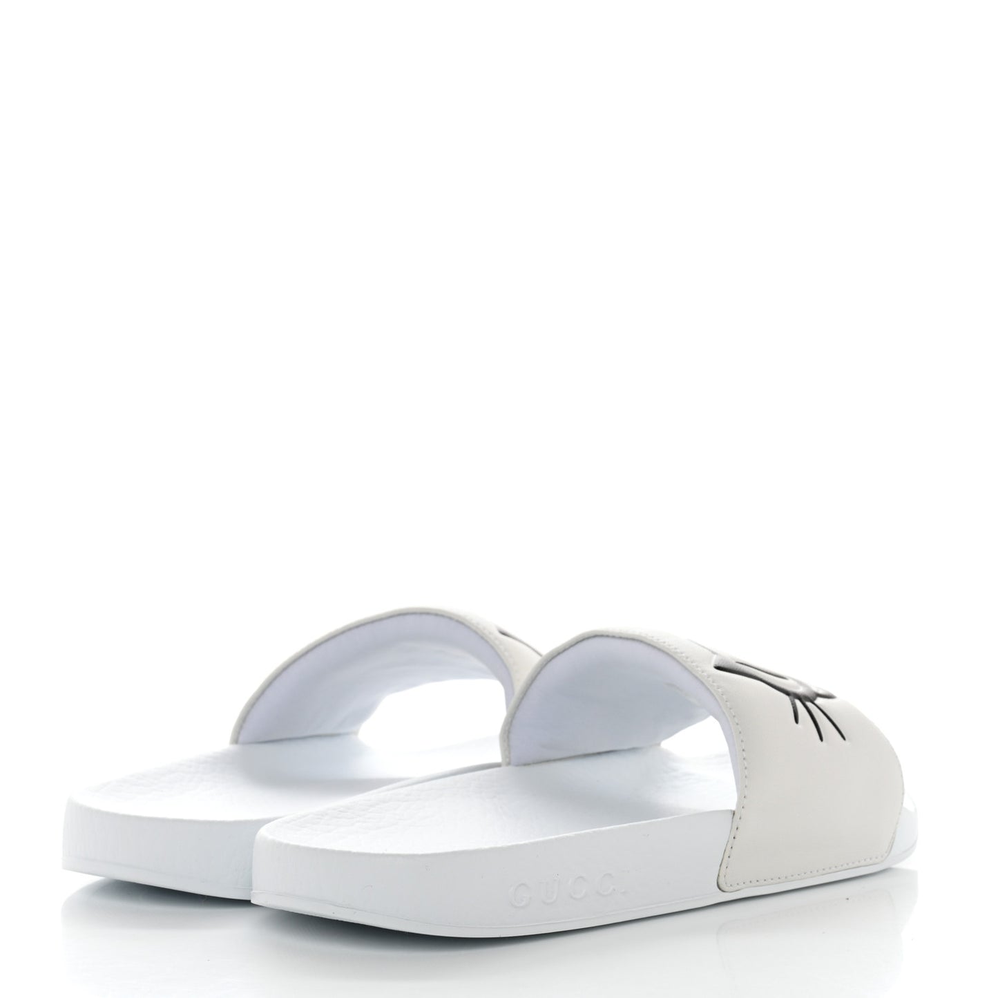 Nappa Interlocking G Cat Womens Pursuit Slide Sandals 37 Great White