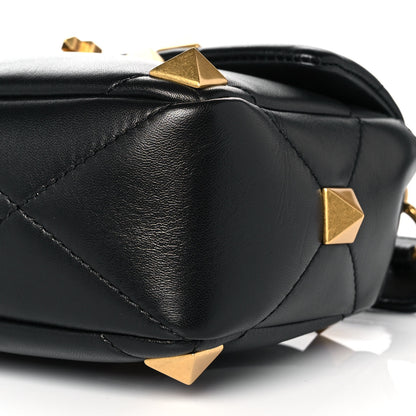 Valentino Garavani Nappa Medium Roman Stud Shoulder Bag Black 8 of 8