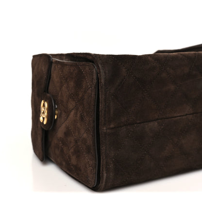 Chanel Suede Quilted Small Chanel 25 Handbag Dark Brown 9 of 11