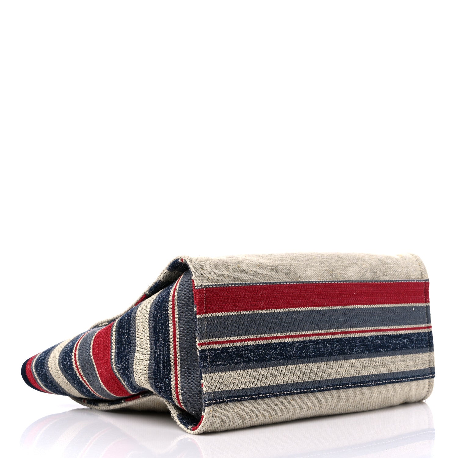 Chanel Striped Canvas Medium Deauville Tote Beige 4 of 9