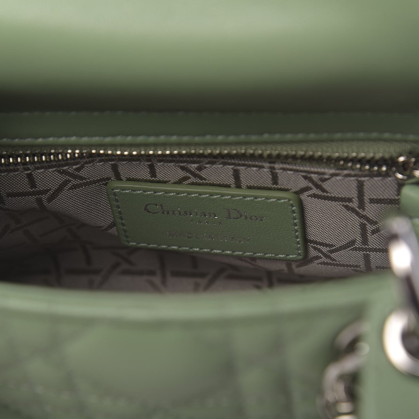 Lambskin Cannage Mini Lady Dior Green