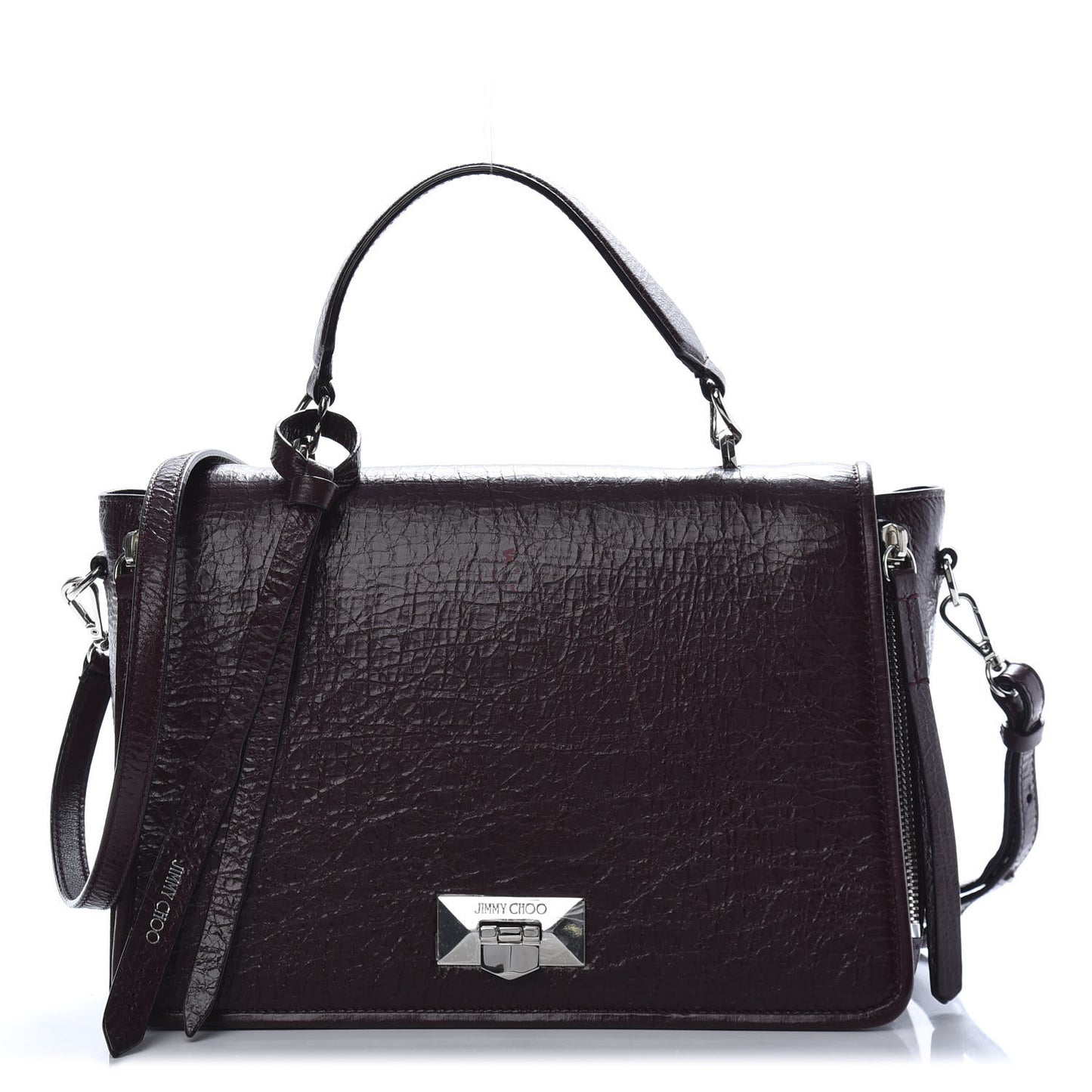 Soft Vintage Goatskin Helia Top Handle Bag Bordeaux