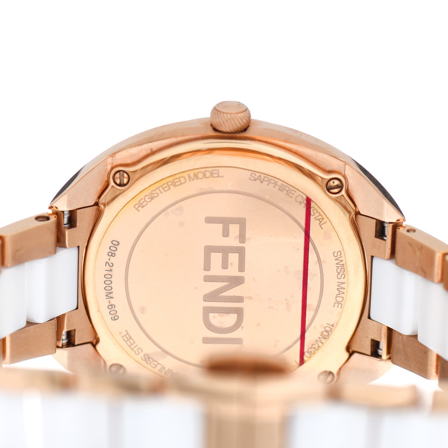 Fendi Stainless Steel Ceramic Diamond Pave 34mm Momento Bugs Quartz Watch 4 of 5