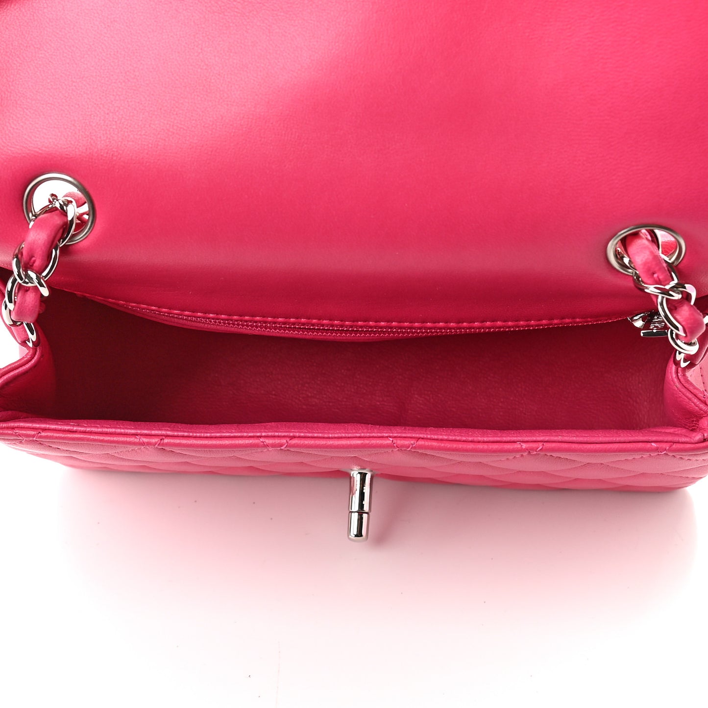 Lambskin Quilted Mini Rectangular Flap Pink