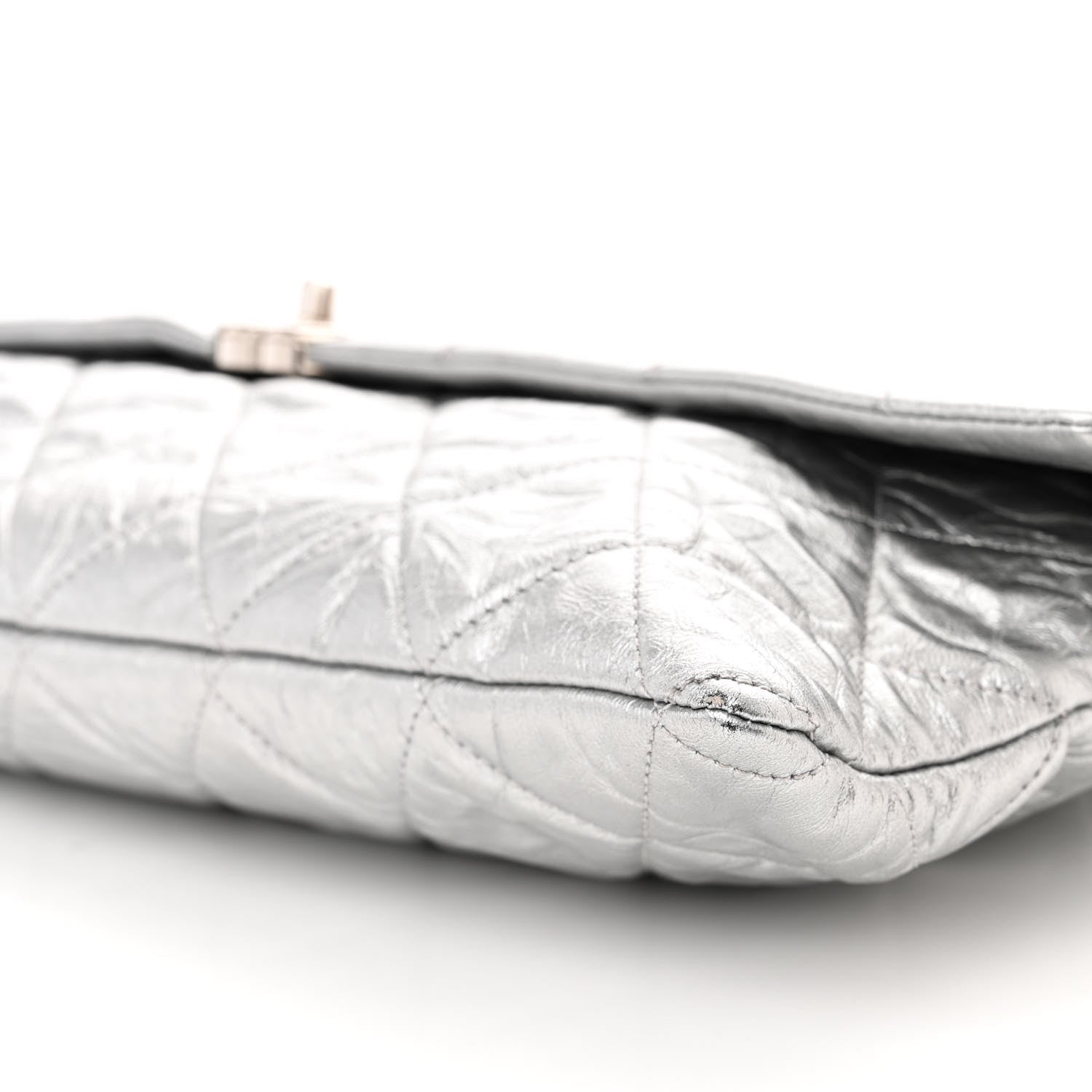 Chanel Metallic Crumpled Calfskin Big Bang Large Flap Bag Silver 11 of 14
