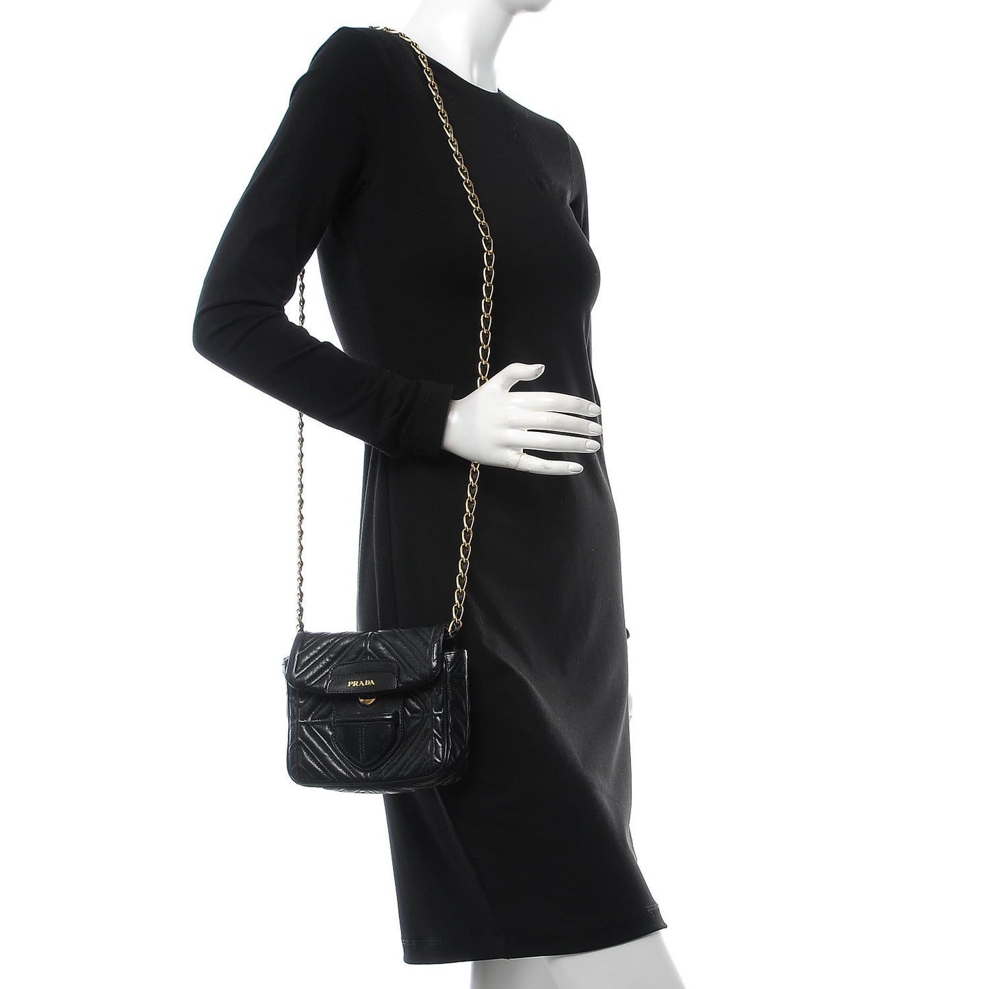 Nappa Quilted Crossbody Bag Black