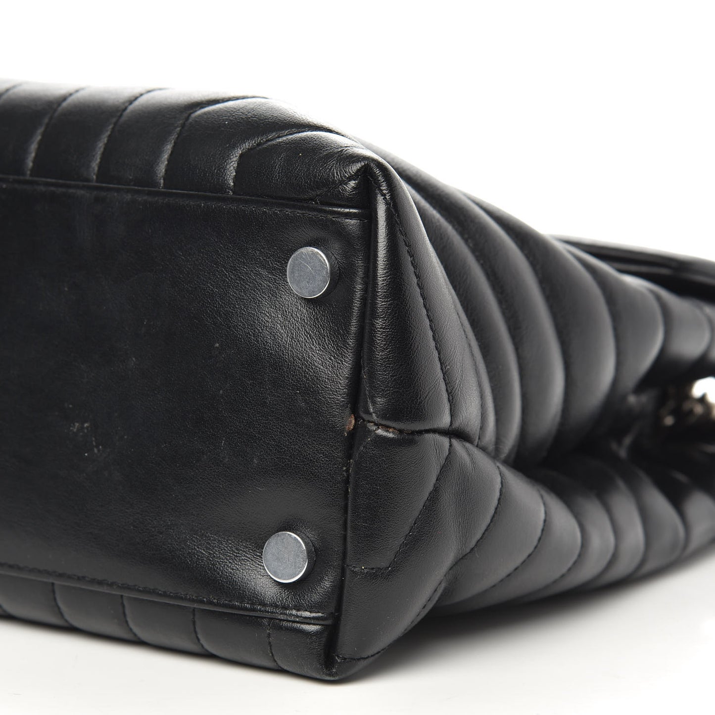 Calfskin Y Quilted Monogram Large Loulou Chain Satchel Black